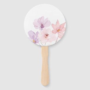 Sanfte Wasserfarben-Blumenkunst – Pastellrosa und Fächer