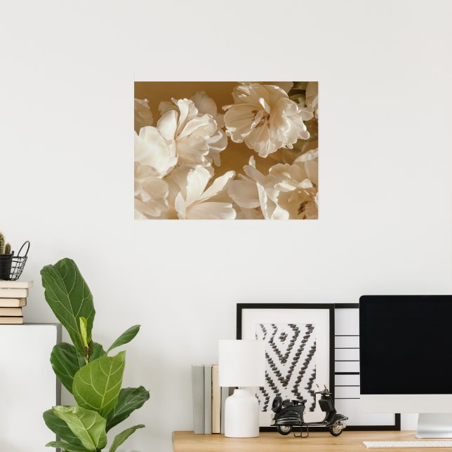 Sanfte weiße Floral Poster (Heimbüro)