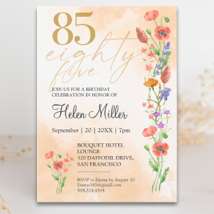 Sanfte Wildblume 85. Geburtstag Für Sie - 85 Jahre Einladung
