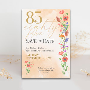 Sanfte Wildblume 85. Geburtstag für Sie - 85 Jahre Save The Date