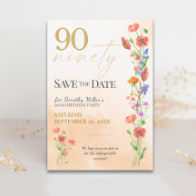 Sanfte Wildblume 90. Geburtstag für Sie - Elegant