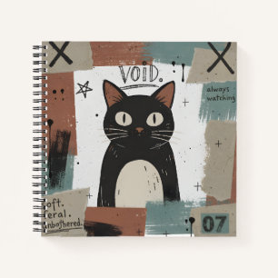 Sanfte Wilde Unbeeindruckte Schwarze Katze Gothic  Notizbuch
