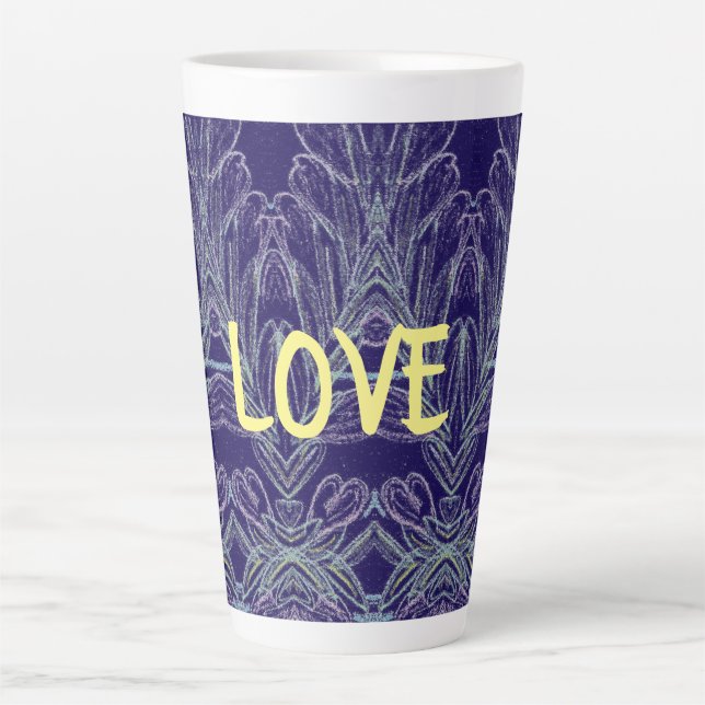 Sanfte Wirbel Liebe (Lila) Milchtasse (Vorderseite)