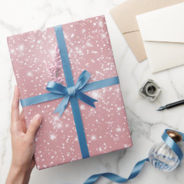 Sanfter Babyrosa Staub Weiß Glitter Muster Geschenkpapier