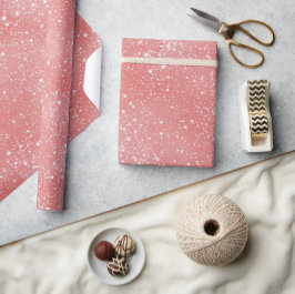 Sanfter Babyrosa Staub Weiß Glitter Muster Geschenkpapier