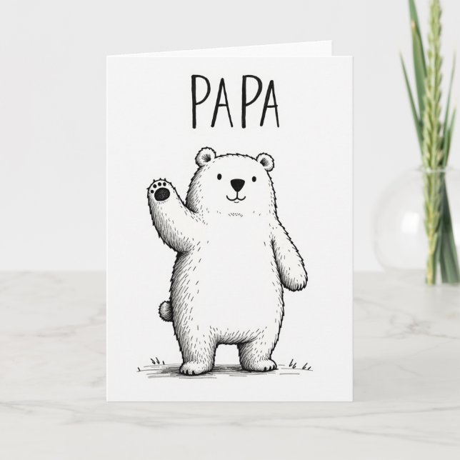 Sanfter Bär Papa Tag Karte (Vorderseite)