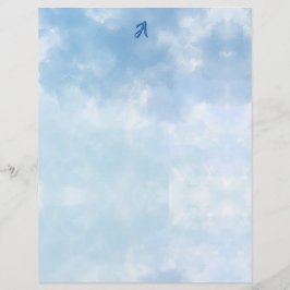 Sanfter blauer Himmel Wasserfarbe Wolke Briefbogen