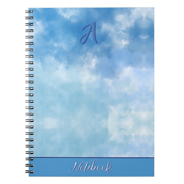 Sanfter blauer Himmel Wasserfarbe Wolke Notizblock (Vorderseite)