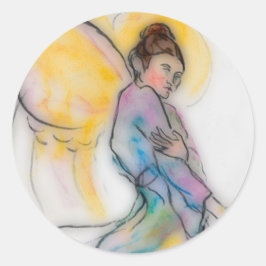 sanfter Engel Runder Aufkleber