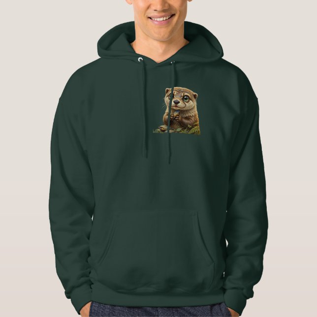 Sanfter Flussfreund.Otter Hoodie (Vorderseite)