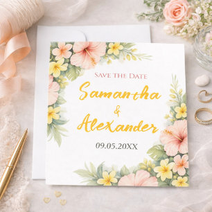 Sanfter & fröhlicher tropischer Garten Save The Date