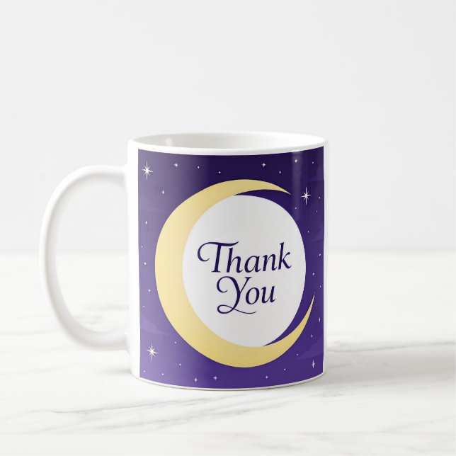 Sanfter gelber Halbmond Danke Kaffeetasse (Links)