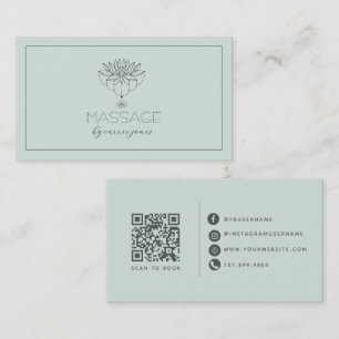 Sanfter grüner Lotus-Massagetherapeut Visitenkarte