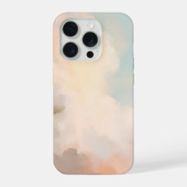 Sanfter Himmel Wolken in zartem Rosa und Blau iPhone 15 Pro Hülle