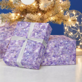 Sanfter Lila Schimmer Weiß Glitter Muster Geschenkpapier