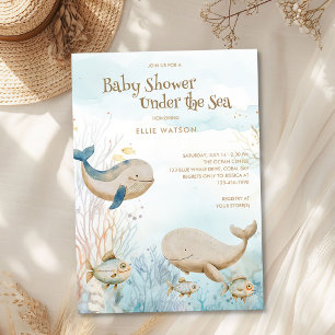 Sanfter Ozean Neutral Unter dem Meer Babyparty Einladung