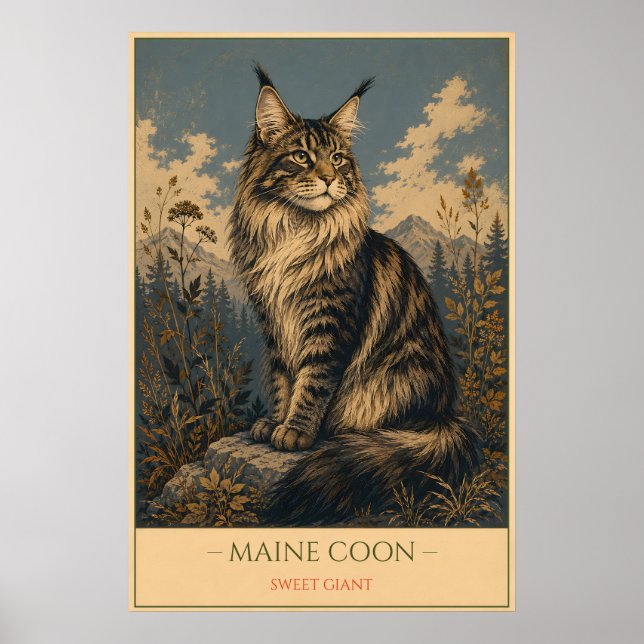 Sanfter Riese: Maine Coon Poster (Vorne)