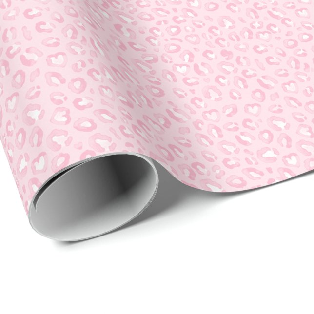 Sanfter rosa Leopardenprint Geschenkpapier (Rolleneckpunkt)