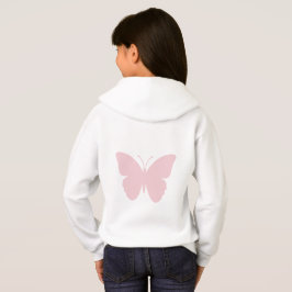 Sanfter rosa Schmetterling auf der Rückseite von w Hoodie