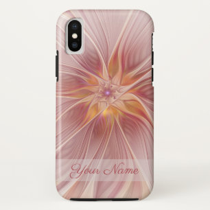 Sanfter rosa Traum Abstracte fraktale Kunst Blumen iPhone X Hülle