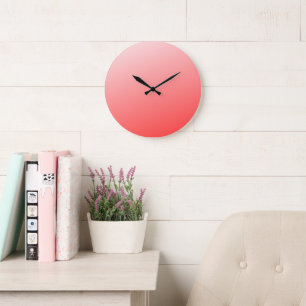 Sanfter Rot-Pink-Verlauf Hintergrund Minimale Abst Große Wanduhr