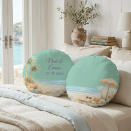 Sanfter Strandton Benutzerdefinierte Buche Elegant Rundes Kissen