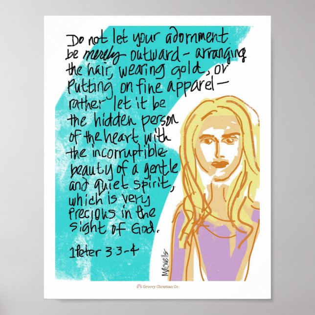 Sanfter und ruhiger Geist - Christliche Schriftzei Poster (Vorne)