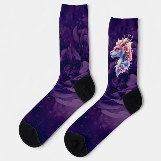 Sanfter Wächterdrache.  Socken (Linkes Detail)