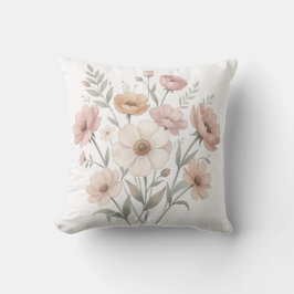 Sanftes Anemonen-Sträußchen Aquarell-Zartheit Kissen