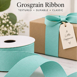 Sanftes Aqua Einfarbig Minimalistisches Geschenk A Ripsband