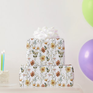 Sanftes Aquarell-Wildblumen-Botanical-Boho-Muster Geschenkpapier