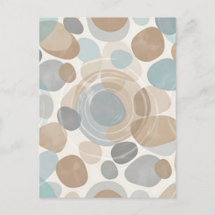 Sanftes Beige Blau Grau Minimalistisches Überlappe Postkarte