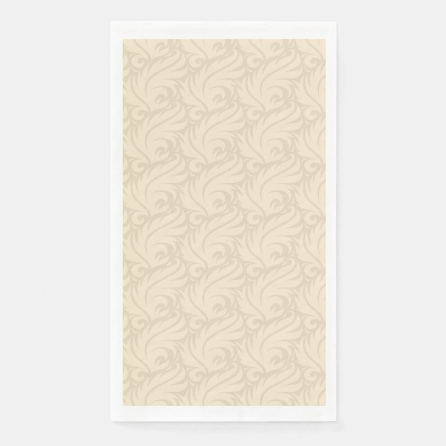 Sanftes Beige Blumenmuster Serviette (Vorderseite)