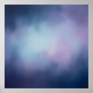 Sanftes Blau Lila Abstraktes Poster