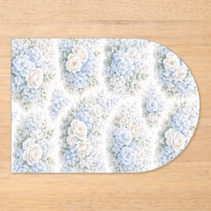 Sanftes Blau-Weiß-Wasserfarben-Blumenmuster Elegan Acryleinladungen