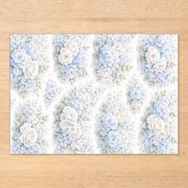 Sanftes Blau-Weiß-Wasserfarben-Blumenmuster Elegan Acryleinladungen