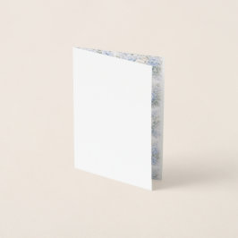Sanftes Blau-Weiß-Wasserfarben-Blumenmuster Elegan Folienkarte