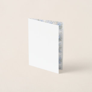 Sanftes Blau-Weiß-Wasserfarben-Blumenmuster Elegan Folienkarte