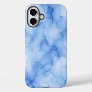 Sanftes blaues Wasserfarben-Abstrakt iPhone 16 Plus Hülle