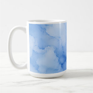 Sanftes blaues Wasserfarben-Abstrakt Kaffeetasse