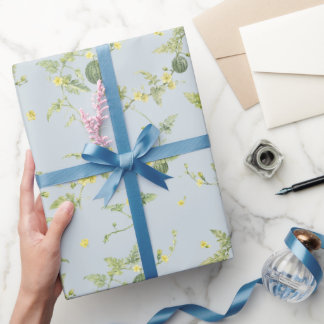Sanftes Blaugrau Mini Wassermelone Botanisch Geschenkpapier