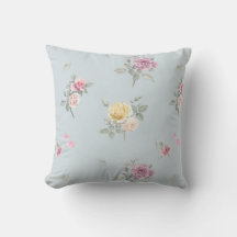 Sanftes Blaugrau Rosen-Wasserfarben-Blumenmuster