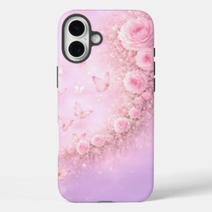 Sanftes Blumenmuster – Weiche rosa Rosen mit Sanft iPhone 16 Plus Hülle