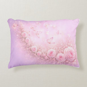 Sanftes Blumenmuster – Weiche rosa Rosen mit Sanft Dekokissen