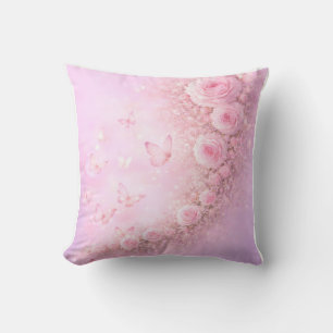 Sanftes Blumenmuster – Weiche rosa Rosen mit sanft Kissen