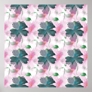 Sanftes Cottagecore-Blumenmuster Pastell-Ästheti Poster