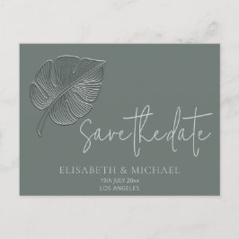 Sanftes, einfaches, geprägtes tropisches Blatt Ankündigungspostkarte