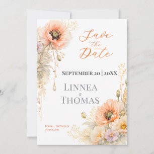 Sanftes Erröten Mohn Elegante Editoriale Hochzeit Save The Date