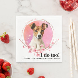 Sanftes Fox Terrier Wedding Napkins mit Hunden Fot Serviette