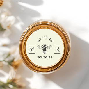 Sanftes Gelb - Honigglas zur Hochzeit 'Für Bienen  Runder Aufkleber